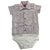 Body Camisa Baby Kenttana Menina - Xadrez Lilás