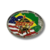 Cinto de rodeio com o logo da PBR, bandeiras do Brasil e dos Estados Unidos, e um touro estilizado.