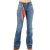 Calça jeans feminina Zenz Western America New Jersey com detalhe de lenço na cintura.