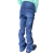 Calça infantil feminina jeans azul com detalhes bordados vista de costas