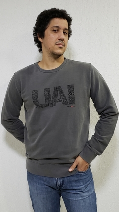 Moletom estonado unissex UAI | cor chumbo - comprar online