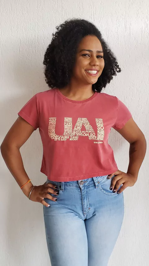Cropped UAI EXPRESSÕES | Cor bordo - comprar online