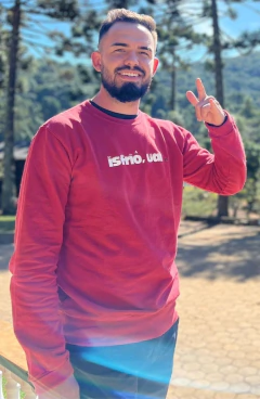 Moletom sem capuz unissex ISFRIÔ, UAI | cor vermelho - UAILAND