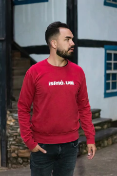 Moletom sem capuz unissex ISFRIÔ, UAI | cor vermelho na internet