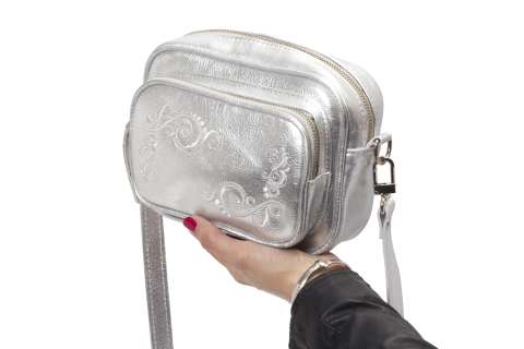 Articulo 3225: Bandolera Silvio bordada plateada