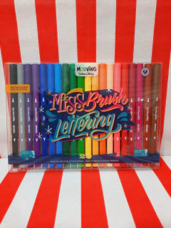 Marcadores MISS BRUSH LETTERING x 20 Doble Punta COLORING- MOOVING - 7799133001772 - tienda online