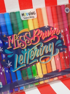 Marcadores Doble Punta MISS BRUSH LETTERING x 20 Coloring - MOOVING - 7799133001772
