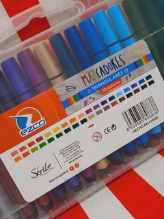 Marcadores Triangulares x 36 colores - EZCO - 6939585808838 - Libreria Pincelada