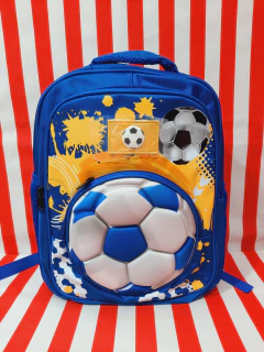 Mochila Espalda 16" Futbol Azul y Amarillo - TRENDY - 4790010513541