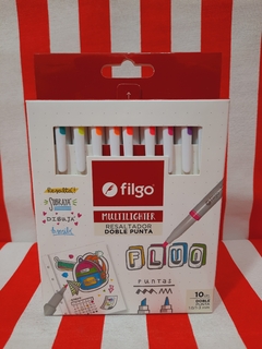 Imagen de Resaltadores Doble Punta FLUO x 10 - FILGO - 7798100963716