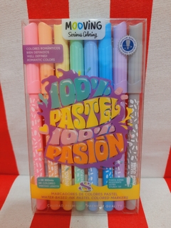 Marcadores 100% PASTEL 100% PASION x 8 Coloring - MOOVING - 7798356618057 - tienda online