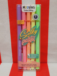 Boligrafos Roller Gel SILKY PASTEL x 5 Coloring - MOOVING - 7798302937195 - Libreria Pincelada