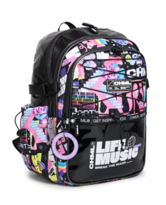 Mochila Espalda Holografica FESTIVAL BLACK 17" de Chimola (270740) - Libreria Pincelada