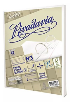 Repuesto Escolar N°3 RIVADAVIA TRADICIONAL x 48 hojas RAYADAS - 7792216857013 - comprar online