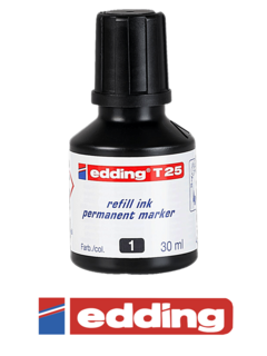 Tinta de recarga T25 NEGRA para marcador permanente - EDDING - 7708601499256