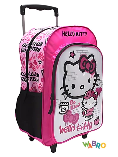 Mochila con Carro 16" HELLO KITTY GRAFITTI- WABRO -7790752881271