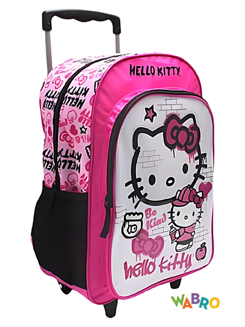 Mochila con Carro 16" HELLO KITTY GRAFITTI- WABRO -7790752881271