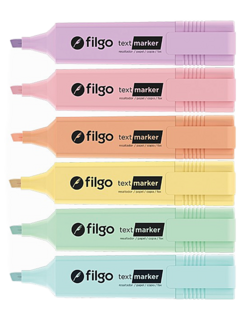 Resaltador Chato Pastel x 6 - FILGO- 7795513077375 en internet