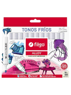Marcadores Artisticos ALLOY Tonos Frios x 12 de Filgo (36330)