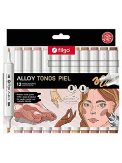 Marcadores Artisticos ALLOY Tonos Piel x 12 de Filgo (36330)