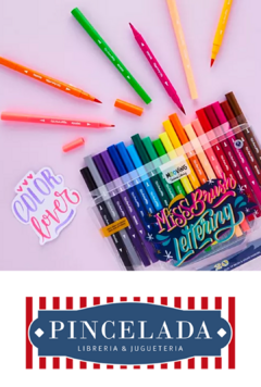 Marcadores Doble Punta MISS BRUSH LETTERING x 20 Coloring - MOOVING - 7799133001772 - comprar online