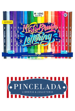 Marcadores Doble Punta MISS BRUSH LETTERING x 20 Coloring - MOOVING - 7799133001772