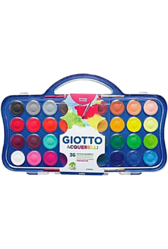 Acuarelas x 36 colores, mas 2 pinceles - GIOTTO - 8000825353734 - Libreria Pincelada