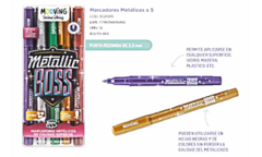 Marcadores Metallic Boss x 5 Coloring - MOOVING (020793) en internet