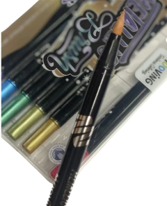 Marcadores Metallic Brush x 8 Doble punta COLORING - MOOVING - 7799133001741