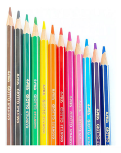 Lápices de colores x 12 + 1 grafito y 1 sacapuntas STILNOVO - GIOTTO - 7806710018068 - comprar online