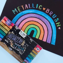 Marcadores Metallic Brush x 8 Doble punta COLORING - MOOVING - 7799133001741 en internet