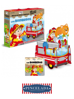 Rompecabezas 3D Gigante + libro: Los Bomberos de Manolito
