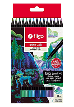 Lápices de colores Supersoft Tonos LANDSCAPE x 15 - FILGO - 7798100965833