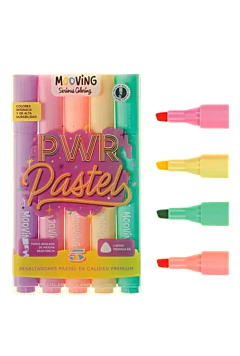 Resaltador POWER PASTEL x 5 COLORING - MOOVING - 7798302937119 - comprar online