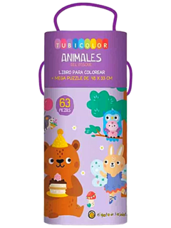 Animales del Bosque, Libro y Rompecabezas x 63 piezas de Guadal (3638)