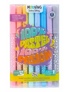 Marcadores 100% PASTEL 100% PASION x 8 Coloring - MOOVING - 7798356618057