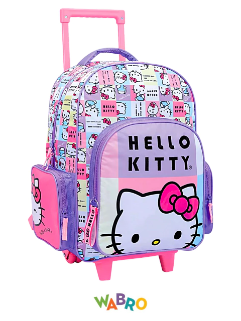 Mochila con carro 17" HELLO KITTY cuadrille - WABRO - 7453002810659