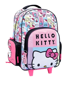 Mochila con carro 17" HELLO KITTY cuadrille - WABRO - 7453002810659 - comprar online