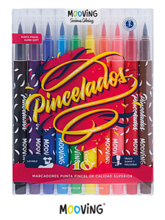 Marcadores Punta Pincel PINCELADOS x 10 Coloring - MOOVING - 7798302937058