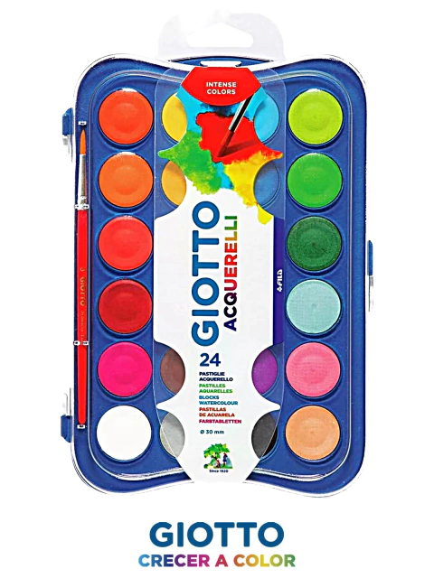 Acuarela x 24 colores, mas pincel - GIOTTO - 8000825967726 - comprar online