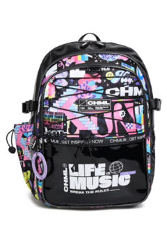 Mochila Espalda Holografica FESTIVAL BLACK 17" de Chimola (270740)