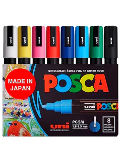 Marcadores UNI POSCA PC5M x 8 - 4902778246092