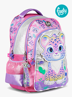 Mochila Espalda 18" SWEET LEOPARD ROSA - FOOTY - 7792621169541