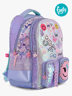 Mochila Espalda 18" HAPPY SMILE Lila - FOOTY - 7792621168261 - comprar online
