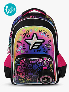 Mochila Espalda 18" HOLOGRAM STAR NEGRO - FOOTY - 7792621168957