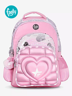 Mochila Espalda 18" SUPER HEART Rosa - FOOTY - 7792621168582