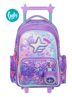 Mochila con Carro 18" HOLOGRAM STAR Lila - FOOTY - 7792621168971