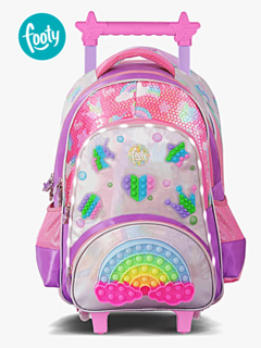 Mochila con Carro 18" RAINBOW POP IT Lila - FOOTY - 7792621168209