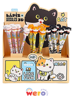 Lapiz negro con goma GATITOS - WE4086 - WERO - 7798346409191