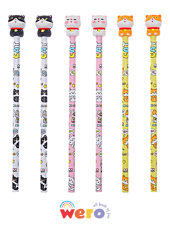 Lapiz negro con goma GATITOS - WE4086 - WERO - 7798346409191 - comprar online